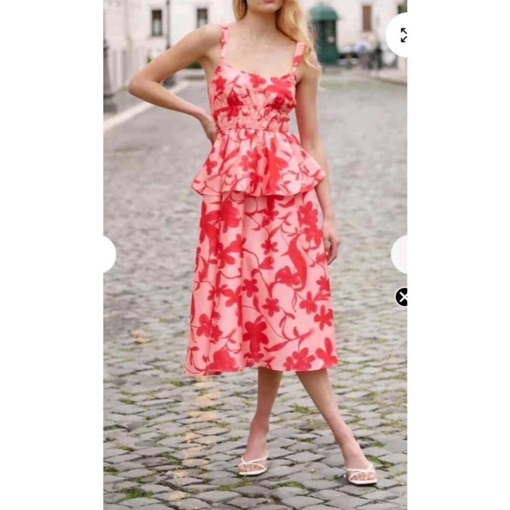 NWT Hutch Desirae floral-print peplum midi Dress Size XL